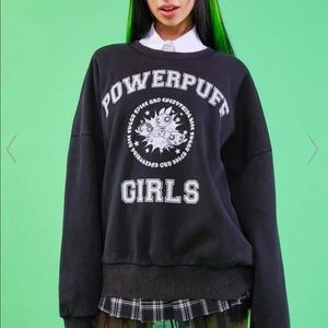 Dolls Kill x The Powerpuff Girls JUSTICE CALLS ACID WASHED SWEATSHIRT